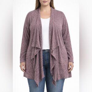 Barefoot Dreams CozyChic Lite Island Wrap cardigan Rosewood Purple Size 1X